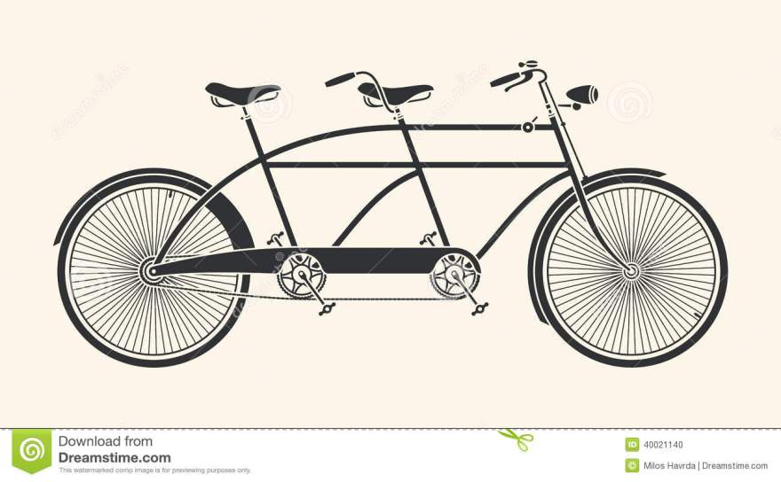 vintage-tandem-bicycle-illustration-over-white-background-40021140